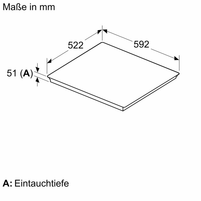 Induktionskochfeld 60 cm Schwarz, Rahmenlos aufliegend CA434235 CA434235-7