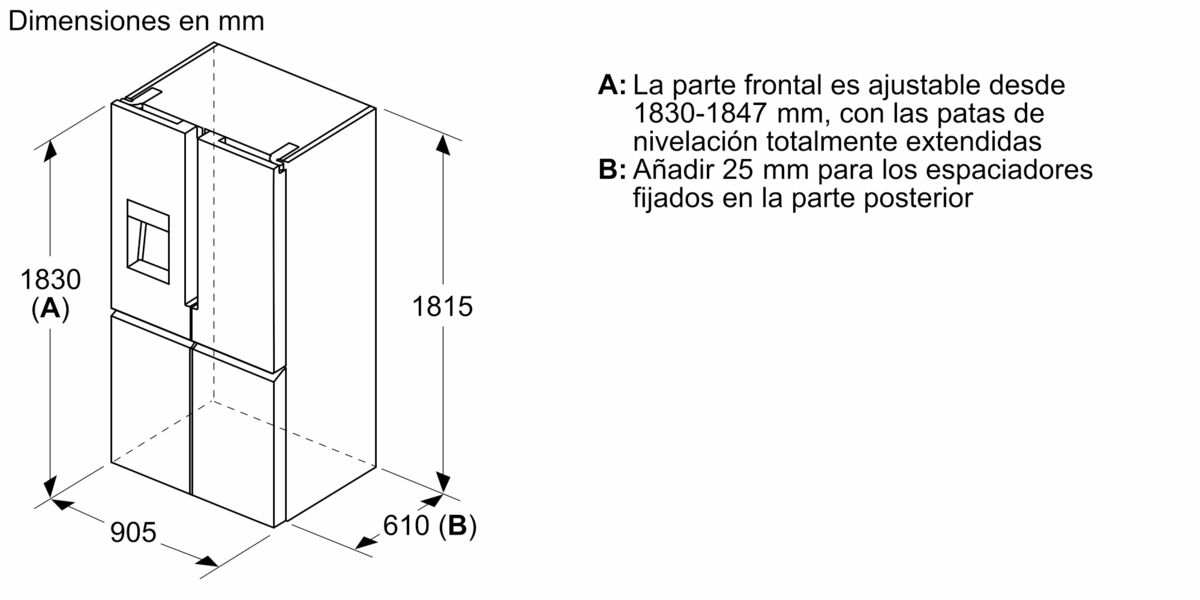 Multipuerta 183 x 90.5 cm Acero antihuellas, Total No Frost 3KME598XI 3KME598XI-13