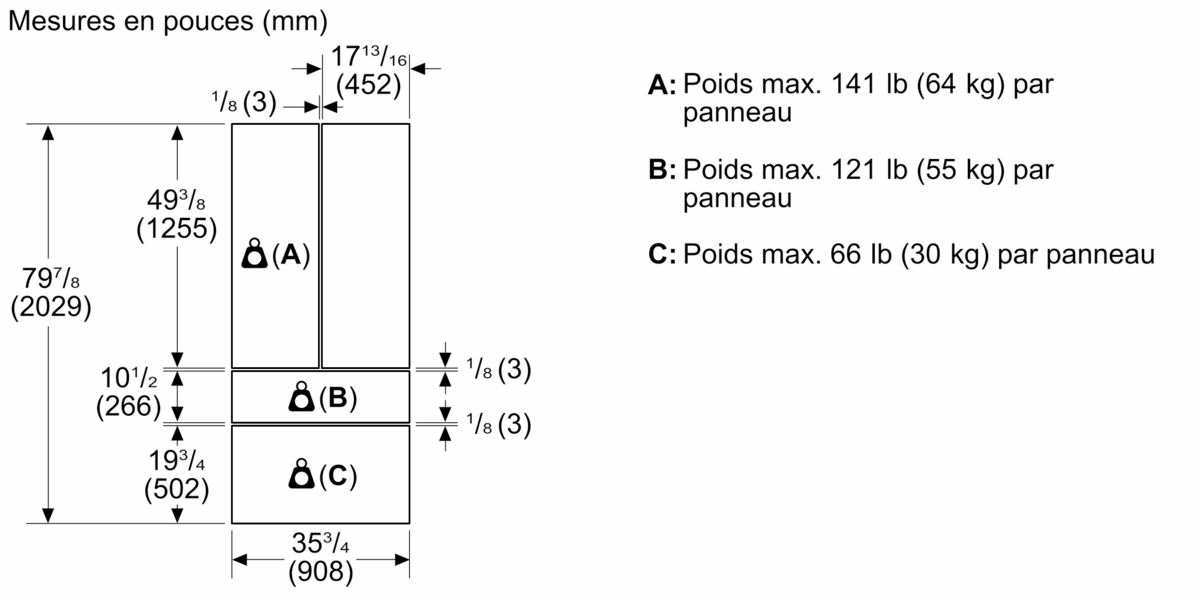 Freedom® Réfrigérateur combiné intégrable à portes françaises avec congélateur en bas 36'' Panel Ready T36IT100NP T36IT100NP-25