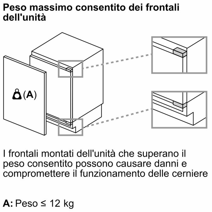 KU22LVFD0 Frigorifero monoporta sottopiano da incasso con congelatore