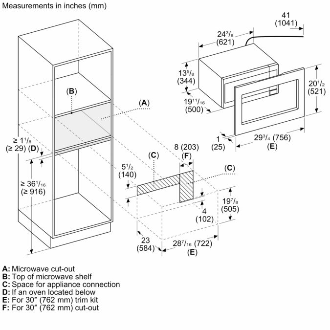 Masterpiece® Built-In Microwave Oven 24'' Door hinge: Left, Stainless Steel MBCS MBCS-13