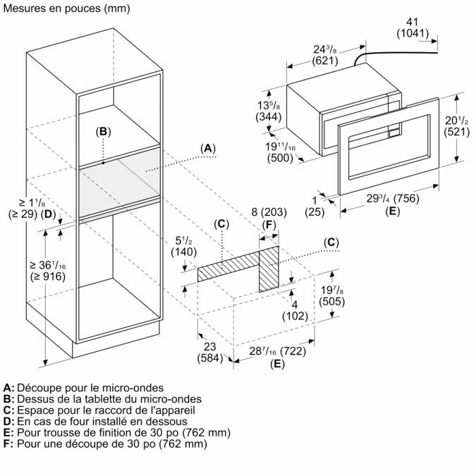Masterpiece® Micro-ondes intégrable 24'' Charnière de la porte: À gauche, Inox MBCS MBCS-13