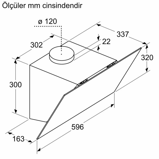 Duvar Tipi Davlumbaz 60 cm Beyaz Cam Yüzey DVK6J429 DVK6J429-7