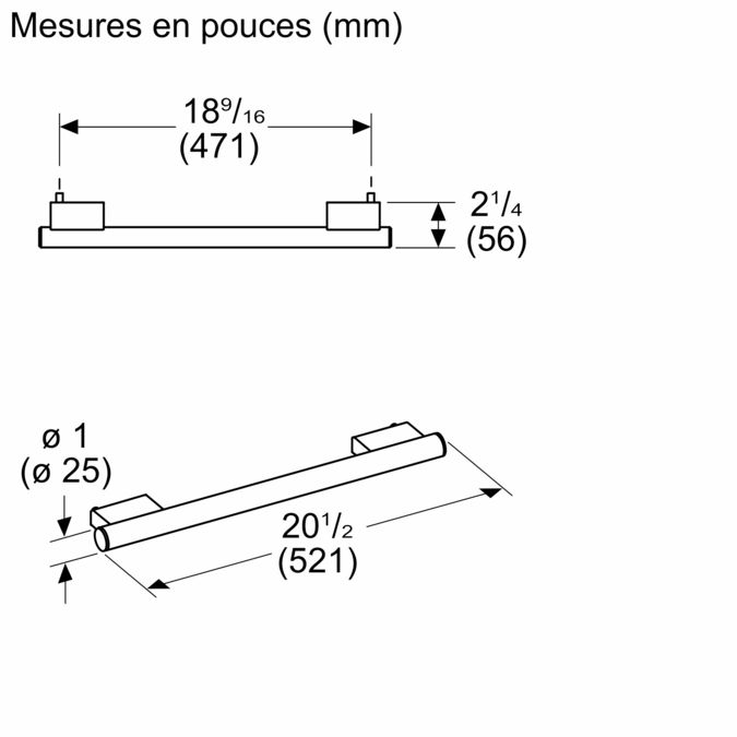 Poignée 48'' French Door Bottom Mount MS4800IT10 MS4800IT10-3