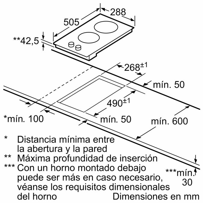 Placa vitrocerámica de 30 cm de ancho Acero inoxidable EAN: 4242006195199 3EMX3094 3EMX3094-2