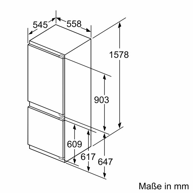 Einbau-Kühl-Gefrier-Kombination mit Gefrierbereich unten 157.8 x 55.8 cm Flachscharnier CK677AFE0 CK677AFE0-2