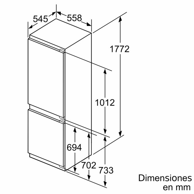 Frigorífico combinado integrable Dimensiones del aparato (alto x ancho): 177.2 cm x 55.8 cm EAN: 4242006231309 3KI7048F 3KI7048F-8