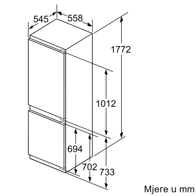 N 70 Ugradbeni hladnjak sa zamrzivačem na dnu 177.2 x 55.8 cm KI6863F30 KI6863F30-5