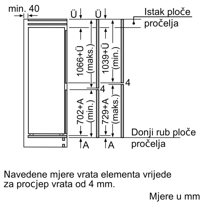 N 70 Ugradbeni hladnjak sa zamrzivačem na dnu 177.2 x 55.8 cm KI6863F30 KI6863F30-7