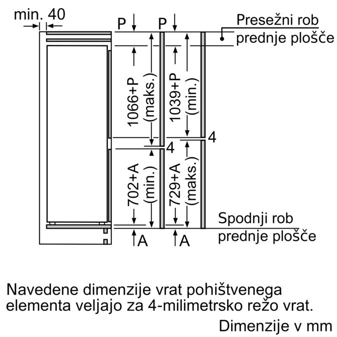 N 70 Vgradni hladilnik z zamrzovalnikom spodaj 177.2 x 55.8 cm KI6863F30 KI6863F30-7