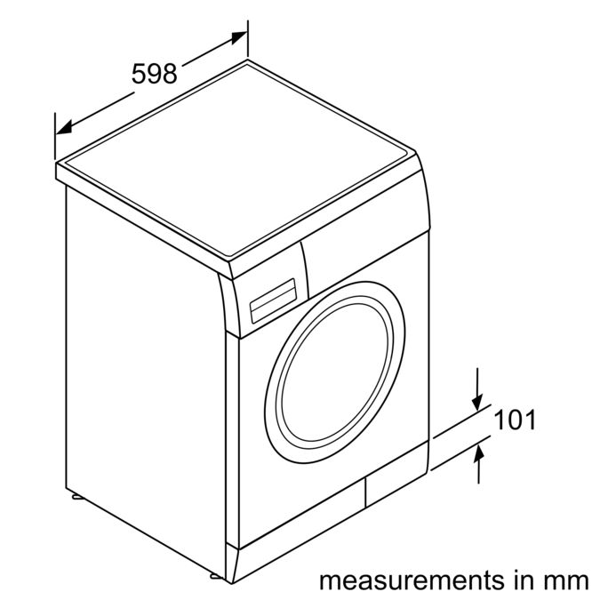 iQ100 washing machine, front loader 7 kg 1000 rpm WM10E261HK WM10E261HK-4