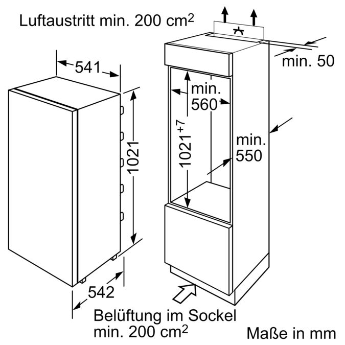 Einbau-Kühlschrank 102.5 x 56 cm CK60305 CK60305-4