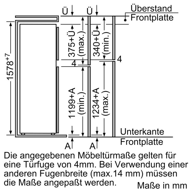 iQ100 Einbau-Kühl-Gefrier-Kombination mit Gefrierbereich oben KI28DX30 KI28DX30-12