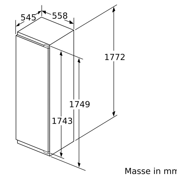N 70 Einbau-Kühlschrank mit Gefrierfach 177.5 x 56 cm Flachscharnier mit Softeinzug KI2826D30 KI2826D30-7