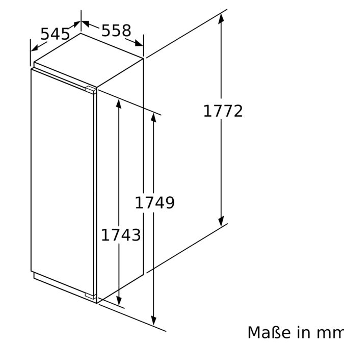 N 70 Einbau-Kühlschrank mit Gefrierfach 177.5 x 56 cm Flachscharnier mit Softeinzug KI2826DE0 KI2826DE0-7