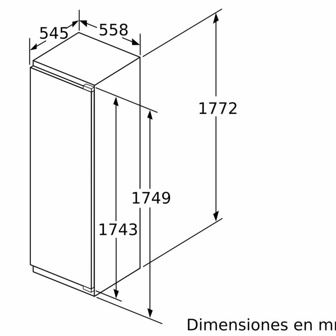 Frigorífico 1 puerta integrable 177.5 x 56 cm Sistema de integración de puerta fija 3FIE737S 3FIE737S-6