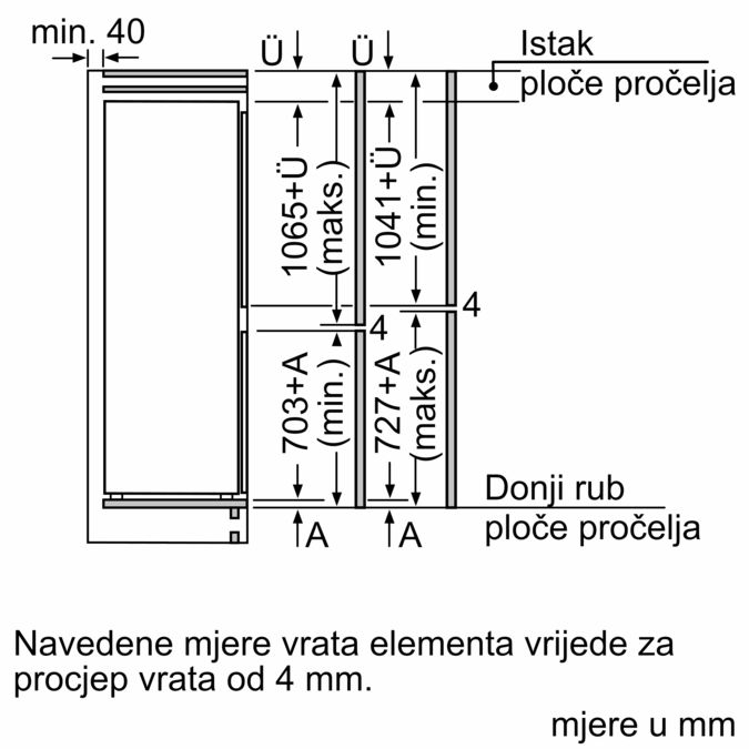 N 70 Ugradbeni hladnjak sa zamrzivačem na dnu 177.2 x 55.8 cm KI7863D30 KI7863D30-7