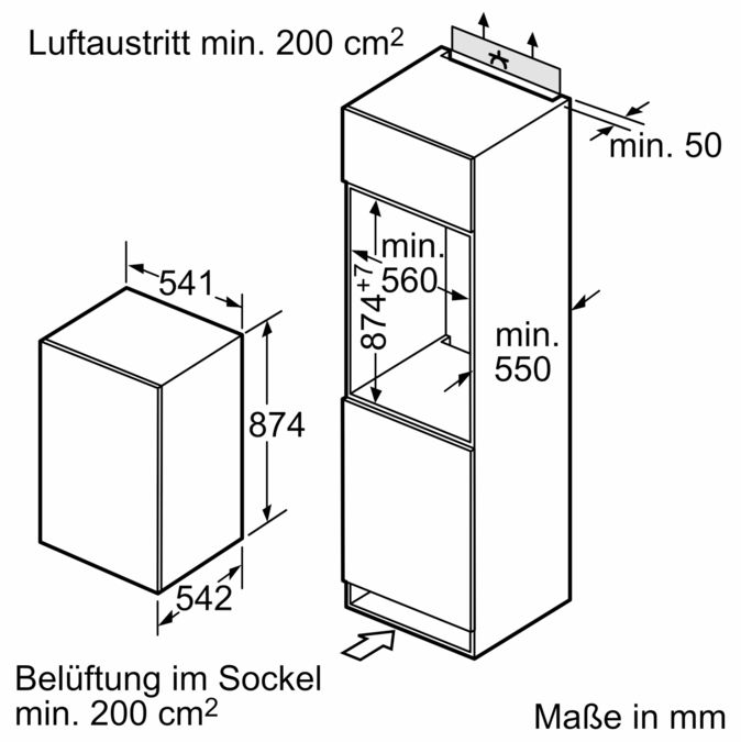 iQ100 Einbau-Kühlschrank mit Gefrierfach 88 x 56 cm KI18LV61 KI18LV61-5