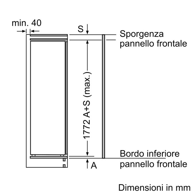 N 70 Frigorifero monoporta da incasso con congelatore 177.5 x 56 cm cerniera piatta KI2823FF0 KI2823FF0-9