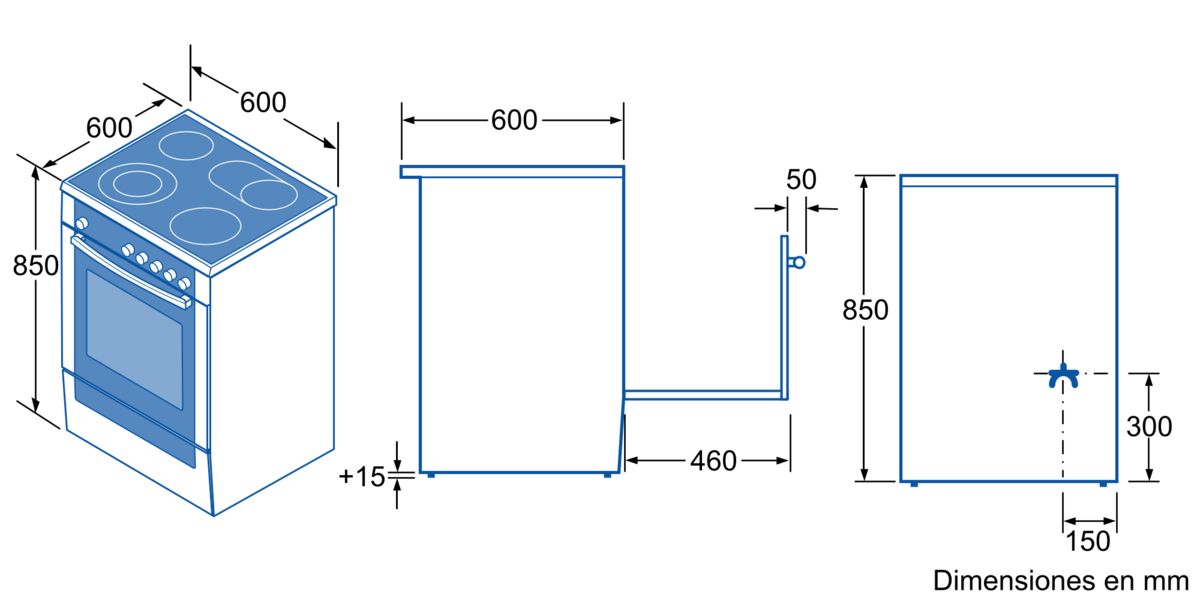 Cocina eléctrica de libre instalación Metallic 3CVX468B 3CVX468B-2