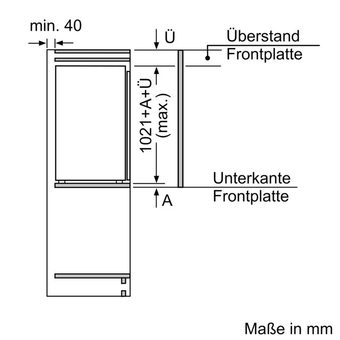 iQ500 Einbau-Kühlschrank mit Gefrierfach 102.5 x 56 cm Flachscharnier mit Softeinzug KI32LADF0 KI32LADF0-3