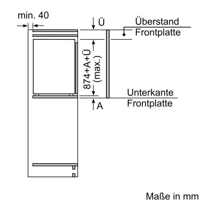 iQ500 Einbau-Kühlschrank 88 x 56 cm Flachscharnier mit Softeinzug KI21RAD40 KI21RAD40-7