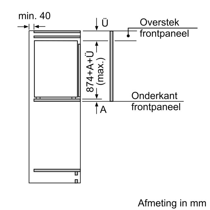 iQ500 Integreerbare koelkast met diepvriesgedeelte 88 x 56 cm KI22LAF30 KI22LAF30-7