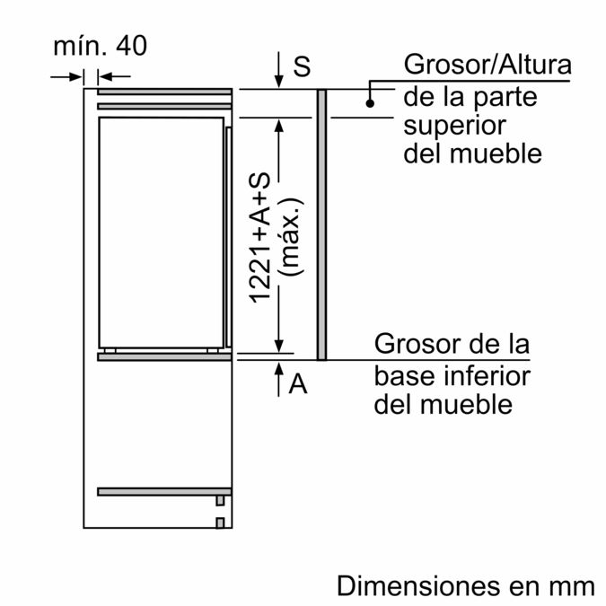 iQ500 Frigorífico integrable 122.5 x 56 cm Puerta fija KI41RAFF0 KI41RAFF0-7
