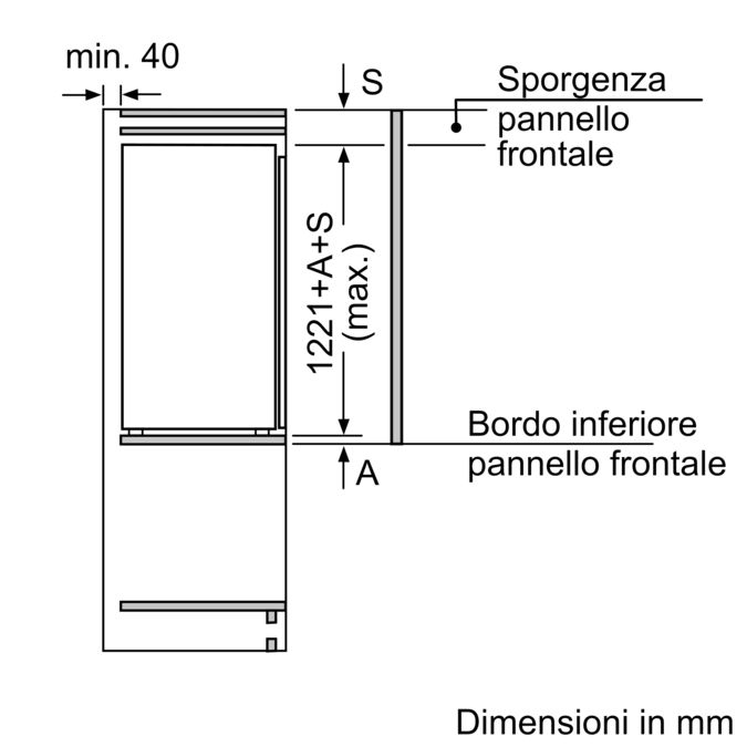 N 50 Frigorifero monoporta da incasso con congelatore 122.5 x 56 cm cerniera piatta KI2422FE0 KI2422FE0-10