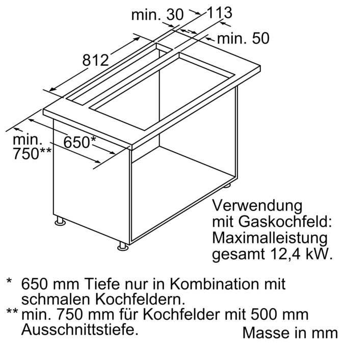 N 90 Tischlüfter 90 cm Edelstahl I99L59N0 I99L59N0-3