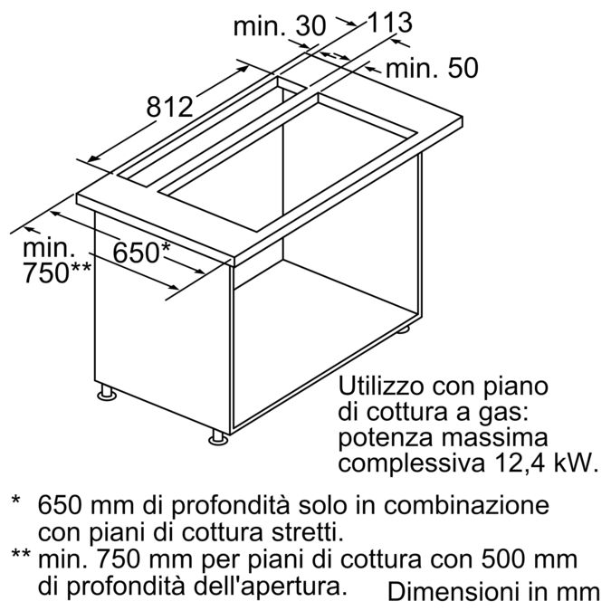N 90 Cappa aspirante da tavolo 90 cm acciaio inox I99L59N0 I99L59N0-2