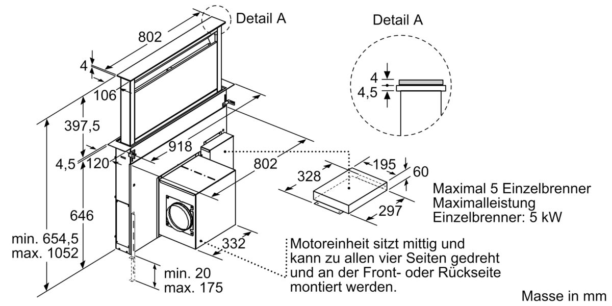 N 90 Tischlüfter 90 cm Edelstahl I99L59N0 I99L59N0-4