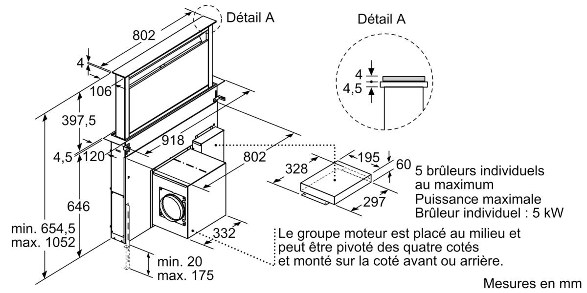 N 90 Hotte de plan de travail 90 cm Acier inox I99L59N0 I99L59N0-3