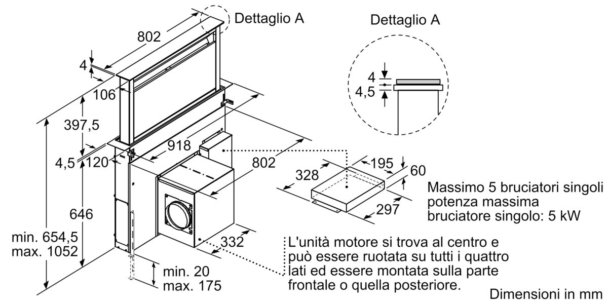 N 90 Cappa aspirante da tavolo 90 cm acciaio inox I99L59N0 I99L59N0-4