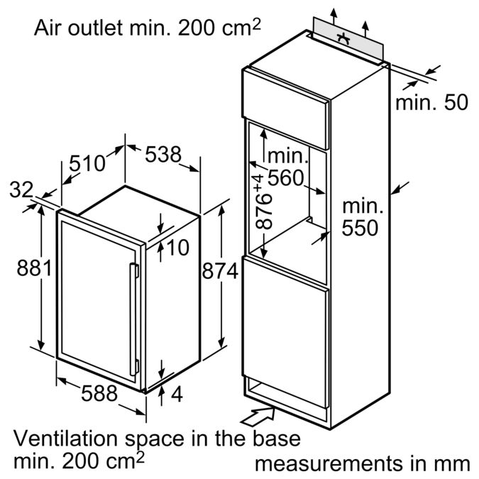 KF18WA41IE Builtin wine cooler vinoThek Siemens Home Appliances ZA