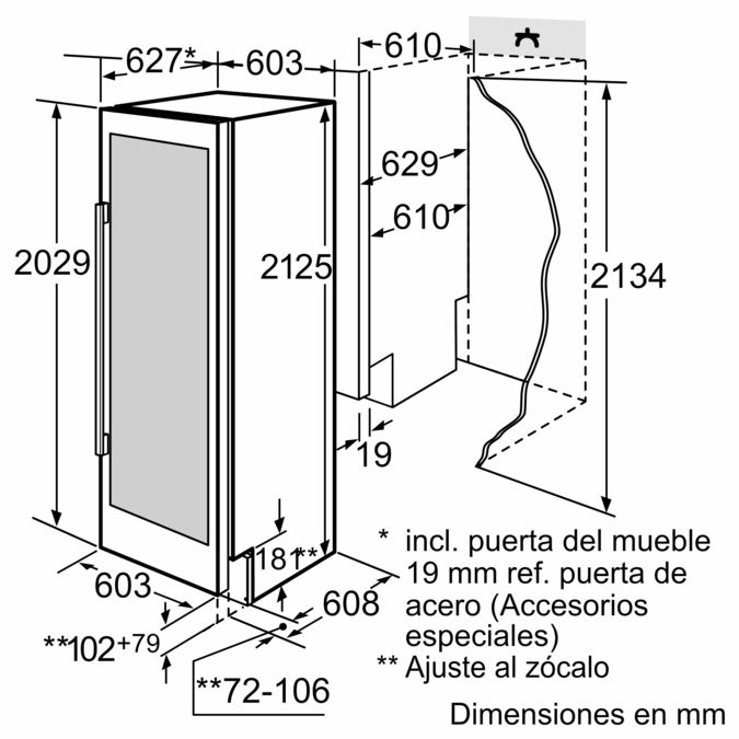 iQ700 Vinoteca con puerta de cristal  212.5 x 60.3 cm CI24WP02 CI24WP02-5