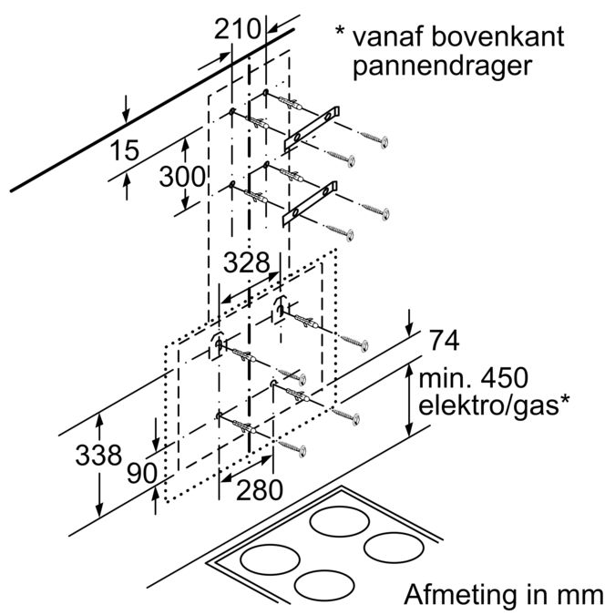Wandschouwkap 90 cm zwart CD669862 CD669862-8