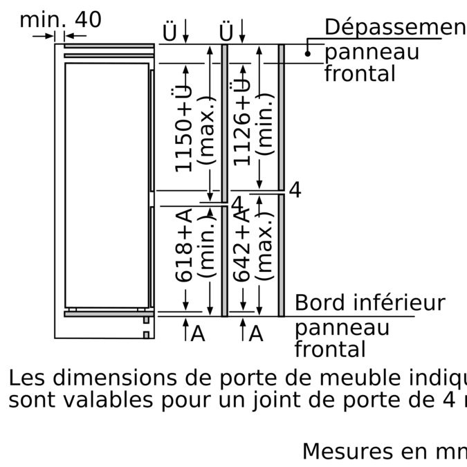 iQ700 Réfrigérateur combiné intégrable 177.2 x 55.8 cm Charnières pantographes softClose KI87FSDB0 KI87FSDB0-10