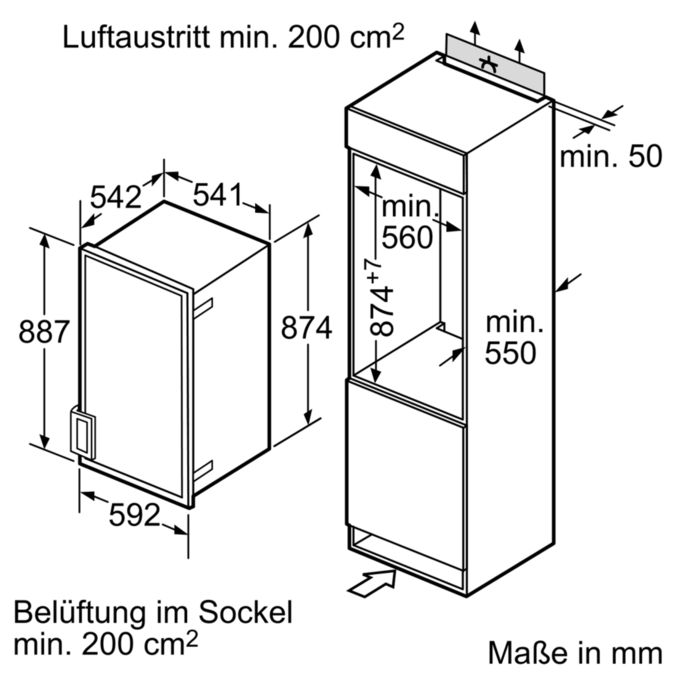 KD 231 L Integrierter Einbau-Kühlautomat Dekorrahmen K3614X8 K3614X8-3
