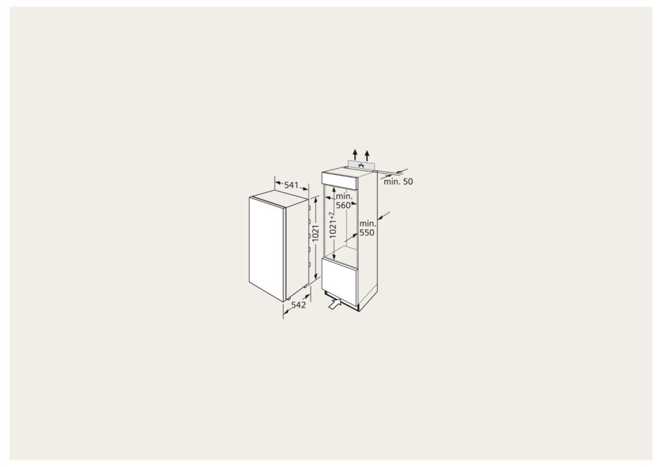 iQ100 Einbau-Kühlschrank mit Gefrierfach 102.5 x 56 cm Flachscharnier KI20LV62 KI20LV62-8