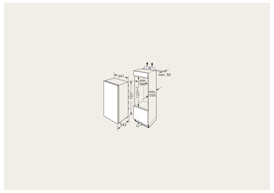 iQ100 Einbau-Kühlschrank 122.5 x 56 cm Flachscharnier KI24RV52 KI24RV52-8