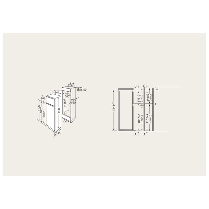iQ300 Einbau-Kühl-Gefrier-Automat Schlepptür-Technik KI26DA20 KI26DA20-2