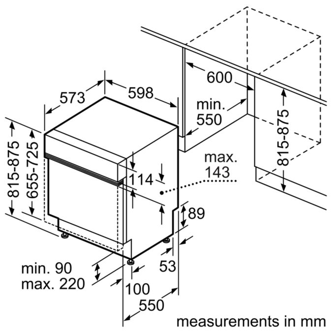 iQ300 Teilintegrierter Geschirrspüler 60 cm Edelstahl SN536S01MD SN536S01MD-7