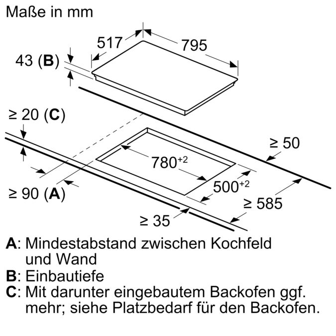 iQ300 Elektro-Kochfeld 80 cm herdgesteuert, Schwarz, Mit Rahmen aufliegend EA845GN17 EA845GN17-5