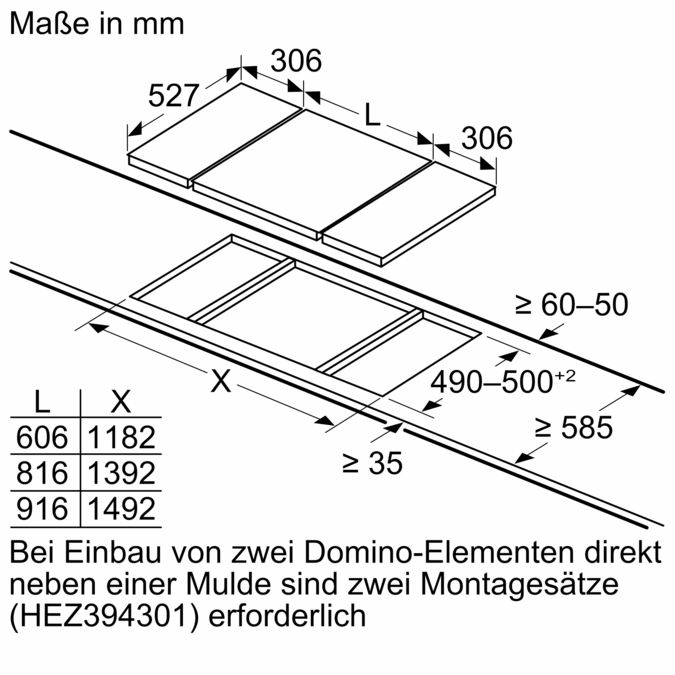 N 90 Domino-Kochfeld, Gas 30 cm Glaskeramik, Schwarz N23TA19N0D N23TA19N0D-6
