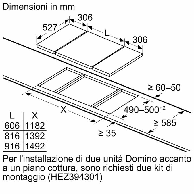N 90 Domino, piano cottura a gas 30 cm Vetroceramica, Nero N23TA29N0 N23TA29N0-8