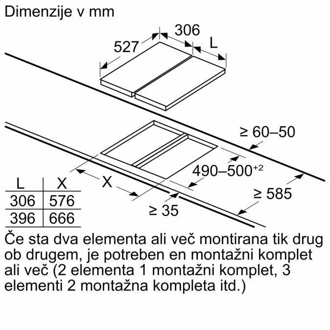 N 90 Domino plinska kuhalna plošča 30 cm Steklokeramika, Črna N23TA19N0 N23TA19N0-9