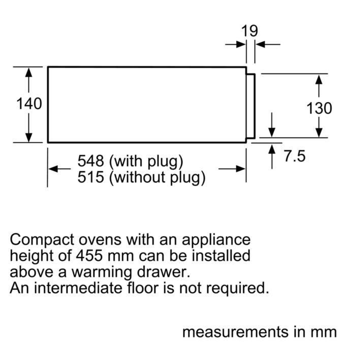 BI630CNS1 Builtin warming drawer Siemens Home Appliances IN