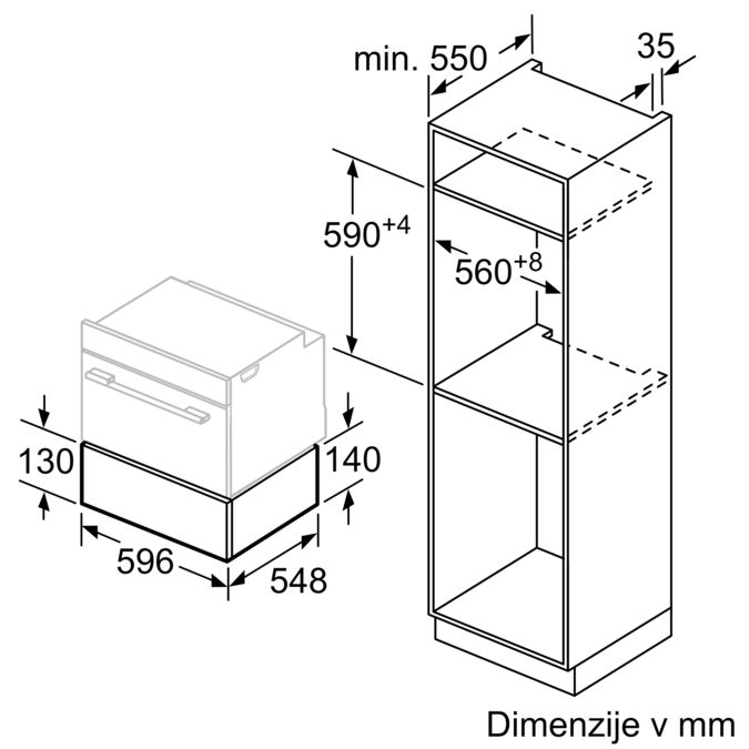N 70 Built-in warming drawer 60 x 14 cm Graphite-Grey N17HH10G0 N17HH10G0-4