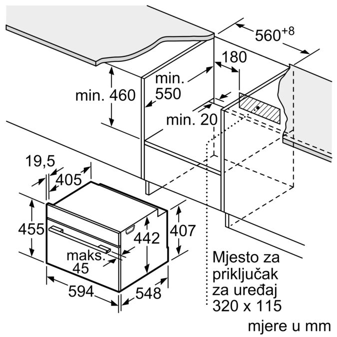 N 70 Ugradbena parna pećnica 60 x 45 cm Nehrđajući čelik C15DR00N0 C15DR00N0-8